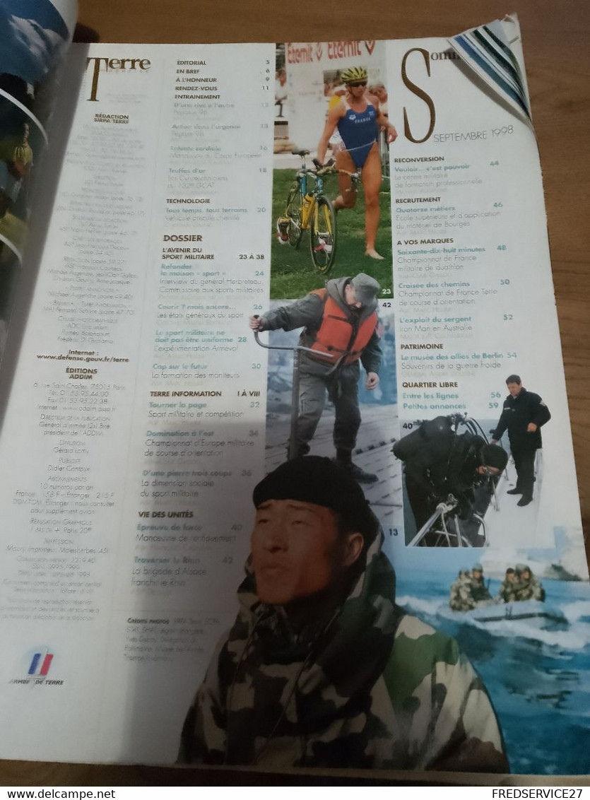 76/ TERRE MAGAZINE SOMMAIRE EN PHOTO N° 97 1998 L AVENIR DU SPORT MILITAIRE - Weapons