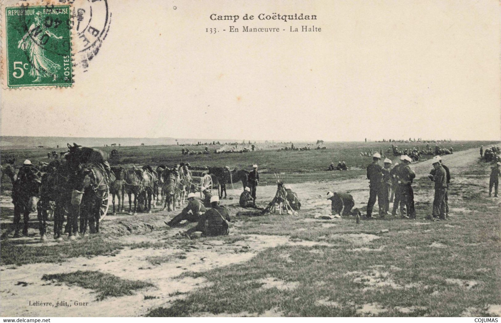 56 - COETQUIDAM - S11264 - Camp - En Manœuvre - La Halte - Militaires - L1 - Guer Coetquidan