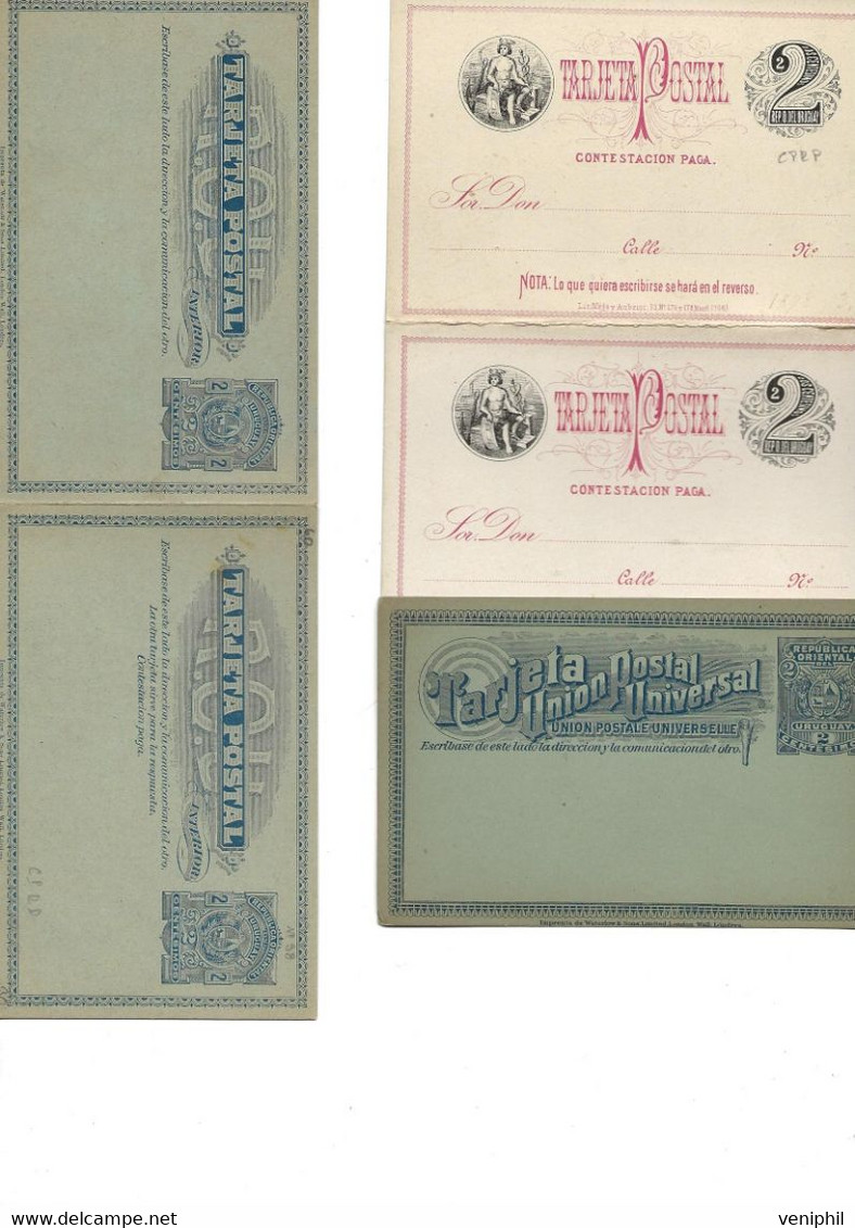 URUGUAY - - LOT DE 8 ENTIERS POSTAUX  1895-1900 - Uruguay