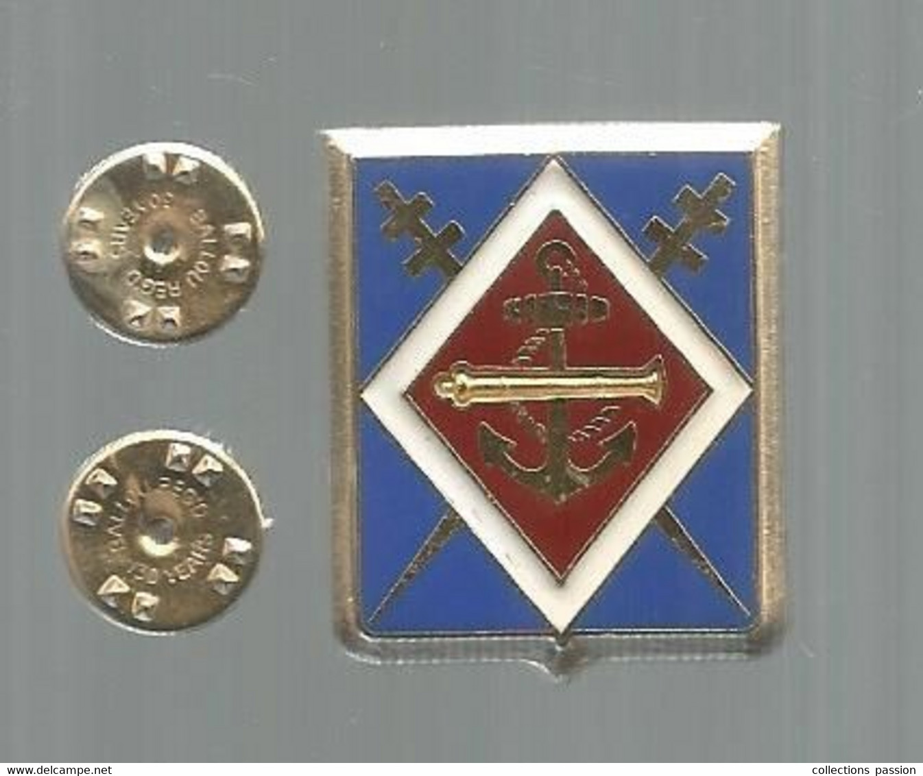 Insigne, Militaria,  1 Er Régiment D'Artillerie De Marine,  Delsart G 2113 , 2 Scans , Frais Fr 2.25 E - Marinera