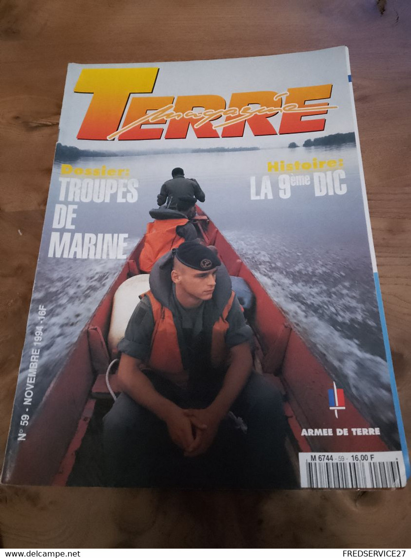 76/ TERRE MAGAZINE SOMMAIRE EN PHOTO N° 59 1994 TROUPES DE MARINE / LA 9 EME DIC - Weapons