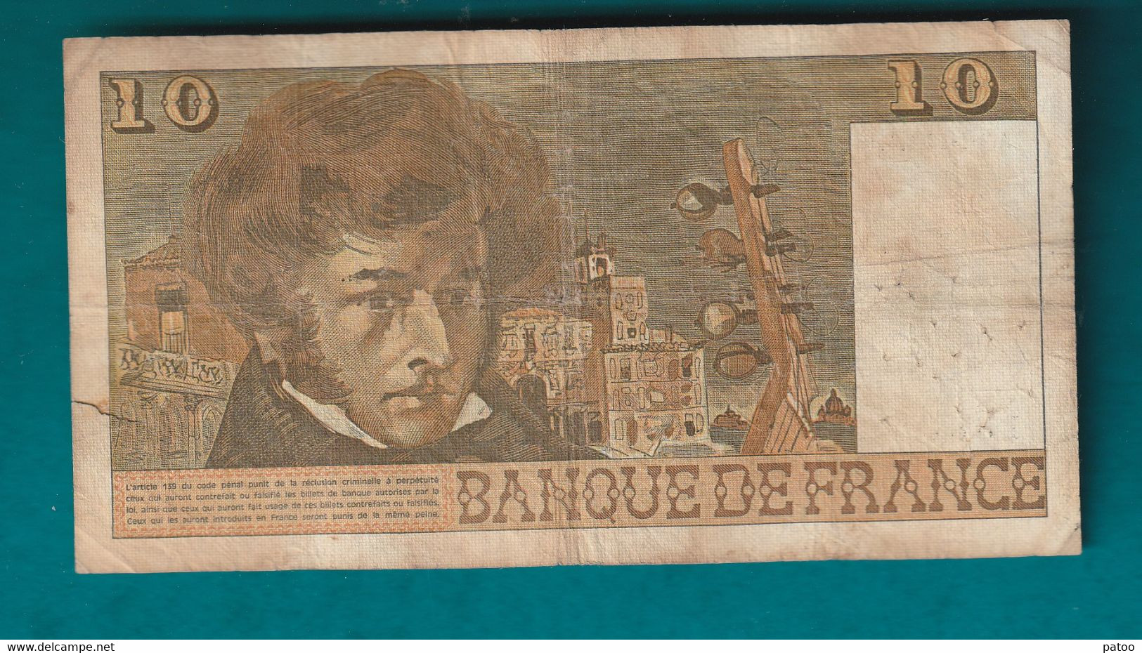 BILLET 10FR  DE 1976  / VENDU EN L'ETAT ( Cf Scan) - 10 F 1972-1978 ''Berlioz''