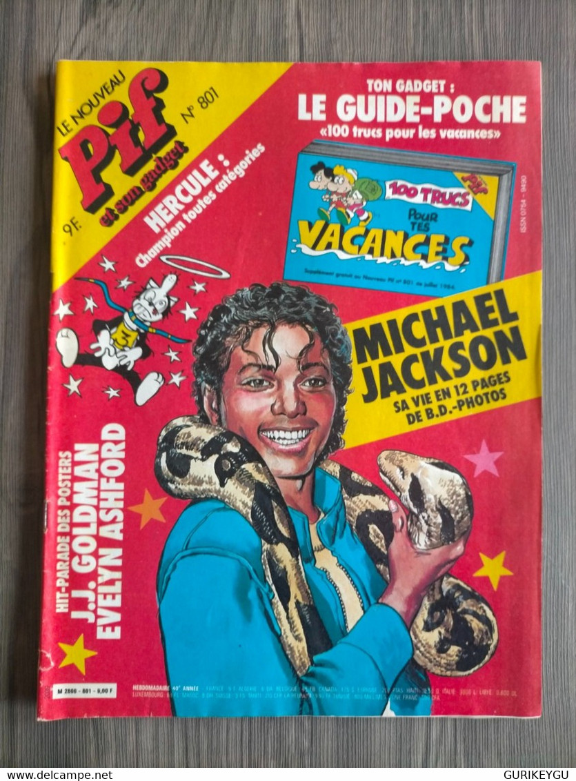 PIF GADGET N° 801 Poster Jean Jacques GOLDMAN 1984 MICHAEL JACKSON - Pif & Hercule