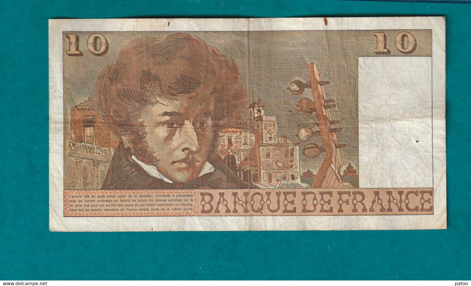 BILLET 10FR  DE 1976  / VENDU EN L'ETAT ( Cf Scan) - 10 F 1972-1978 ''Berlioz''