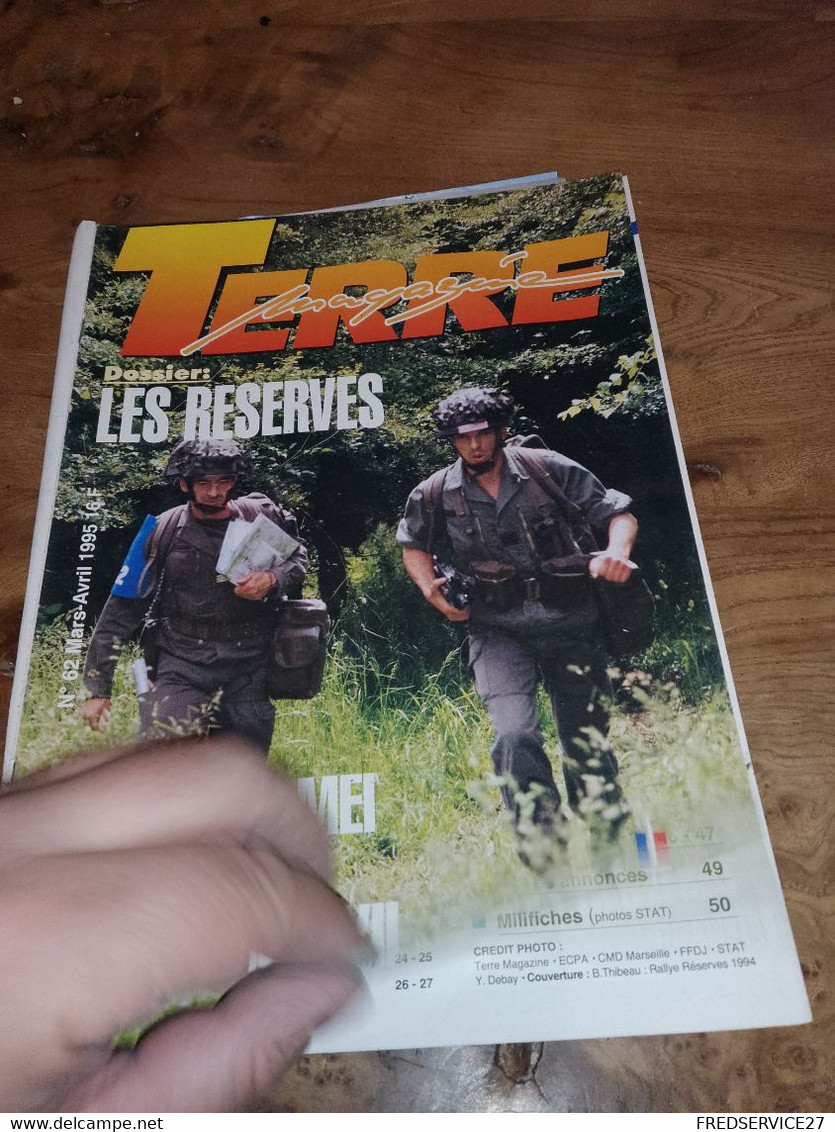 76/ TERRE MAGAZINE SOMMAIRE EN PHOTO N° 62 1995 DOSSIER LES RESERVES / OPERATION MEI/ N DIAMBOUR VII - Armes