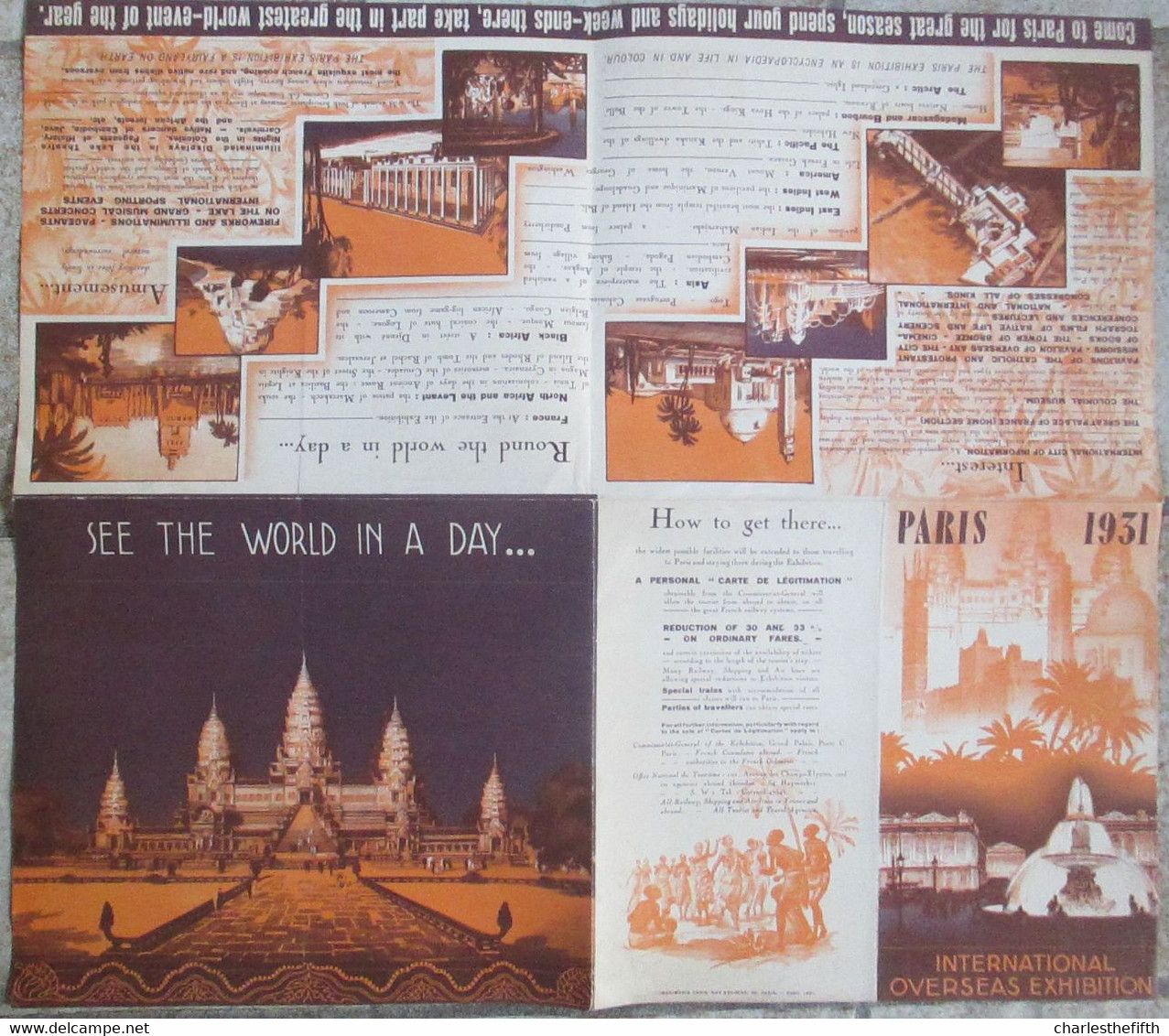 GRANDE BROCHURE EXPOSITION INTERNATIONALE A PARIS EN 1931 - RARE ! - Tourism Brochures