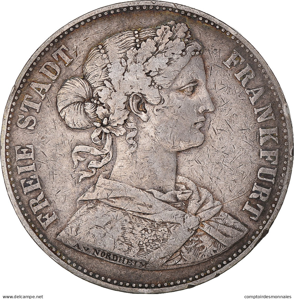 Monnaie, Etats Allemands, FRANKFURT AM MAIN, Thaler, 1862, TTB, Argent, KM:370 - Taler & Doppeltaler