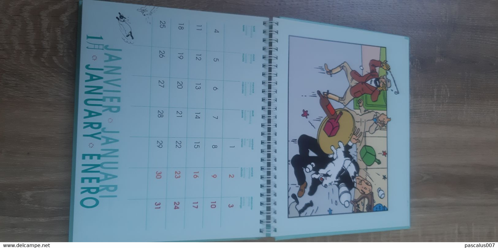 B01-418 Livre Calendrier Agenda 1999 Hergé Tintin Les 7 Boules de Cristal Moulinsart 1998