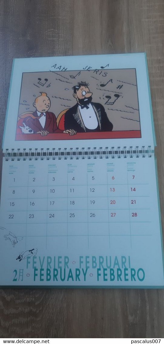 B01-418 Livre Calendrier Agenda 1999 Hergé Tintin Les 7 Boules de Cristal Moulinsart 1998