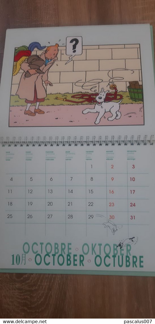 B01-418 Livre Calendrier Agenda 1999 Hergé Tintin Les 7 Boules de Cristal Moulinsart 1998