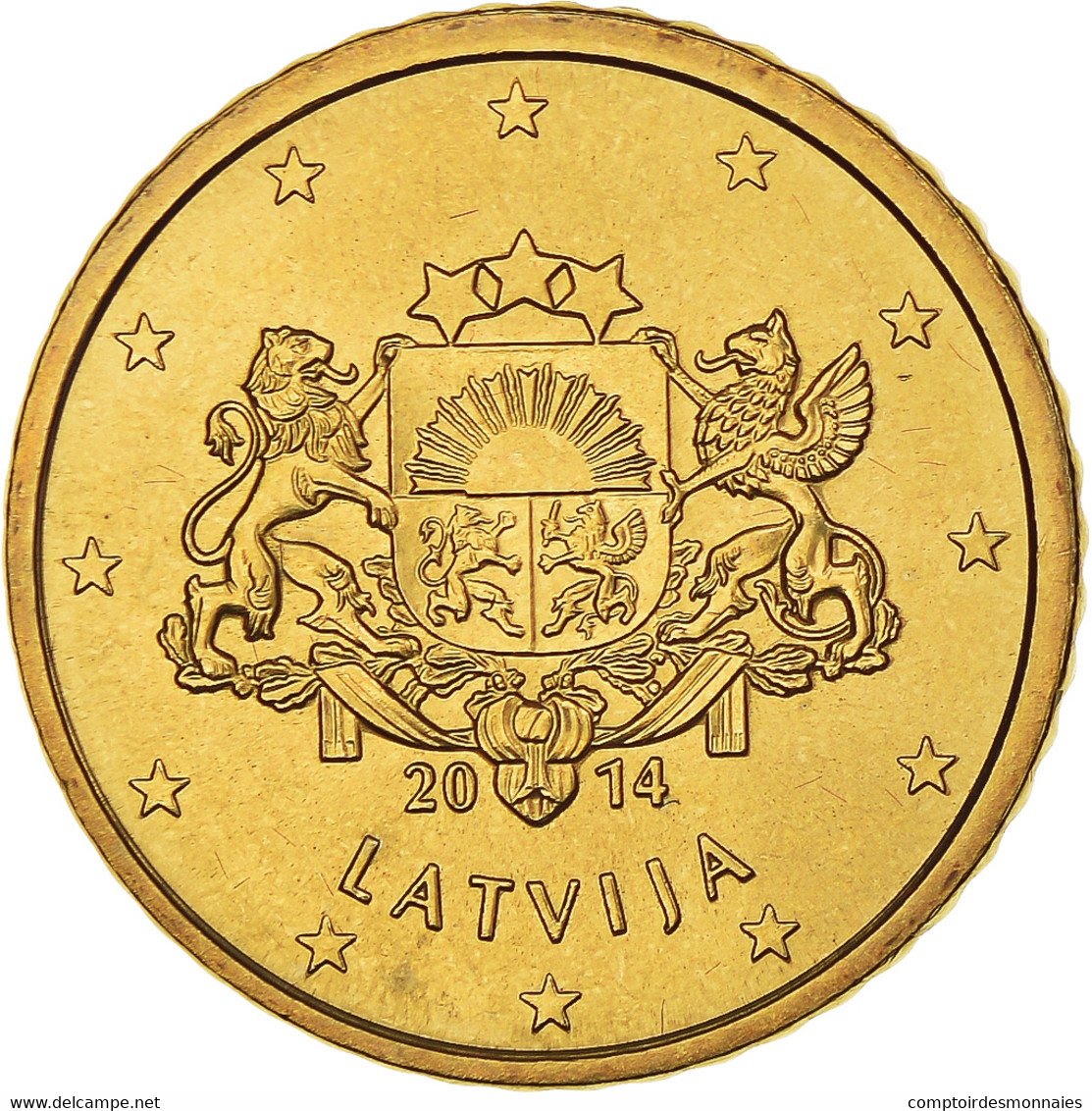 Lettonie, 50 Euro Cent, 2014, Stuttgart, FDC, Laiton, KM:155 - Latvia