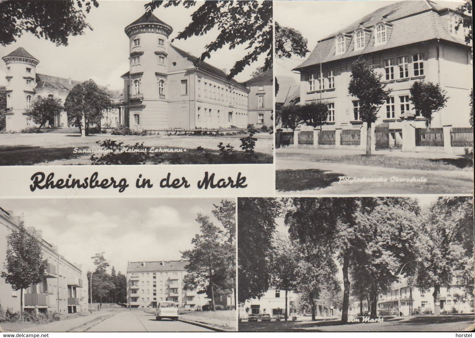 D-16831 Rheinsberg - Alte Ansichten - Oberschule - Am Markt - Sanatorium - 2x Nice Stamps - Rheinsberg