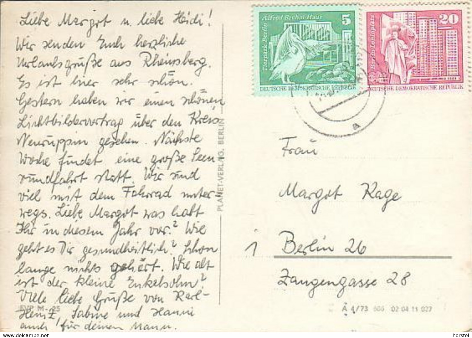 D-16831 Rheinsberg - Alte Ansichten - Oberschule - Am Markt - Sanatorium - 2x Nice Stamps - Rheinsberg