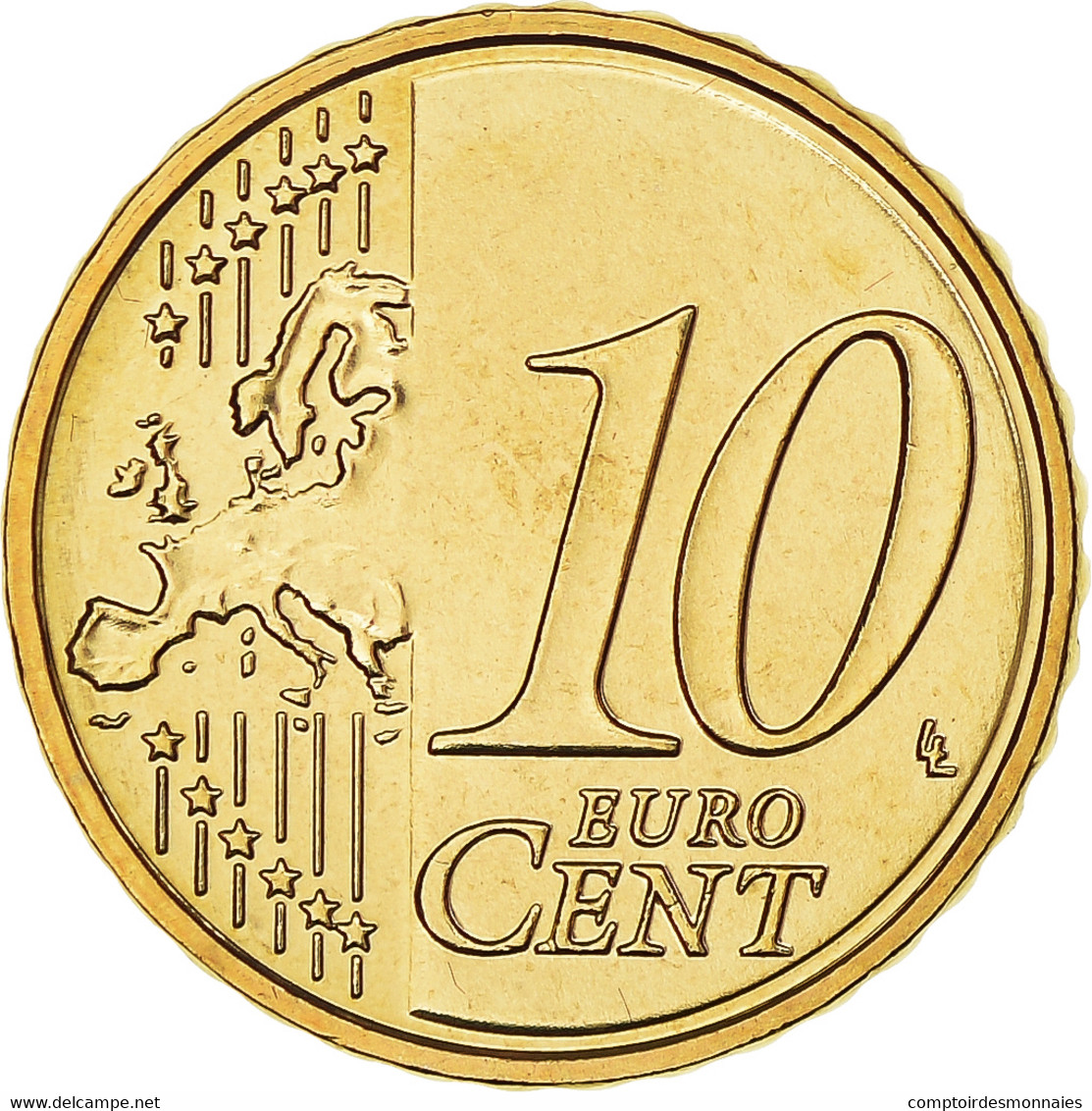 Lettonie, 10 Euro Cent, 2014, FDC, Laiton - Lettland