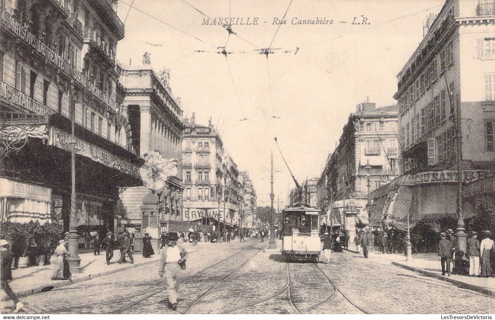 FRANCE - 13 - MARSEILLE - Rue Cannebière - LR - Carte Postale Ancienne - Canebière, Centro