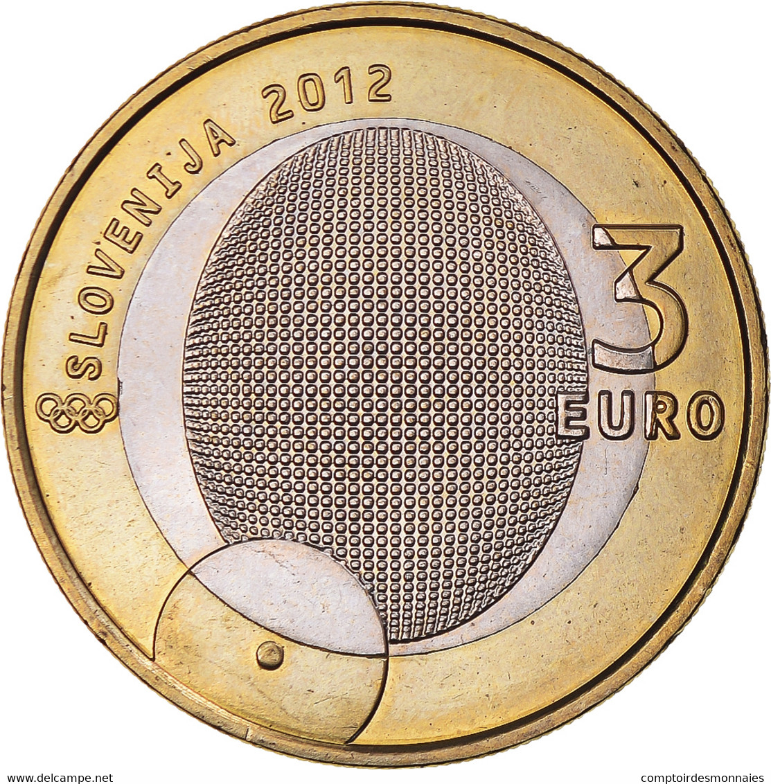 Slovénie, 3 Euro, 1er Médaillé Olympique, 2012, SUP, Bimétallique, KM:109 - Slowenien