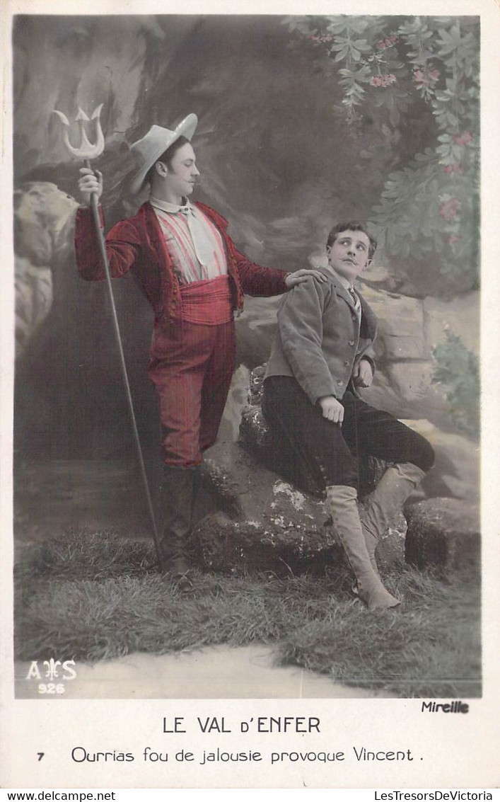 Théâtre - MIREILLE - Le Val D'Enfer - Ourrias Fou De Jalousie Provoque Vincent - Carte Postale Ancienne - Teatro