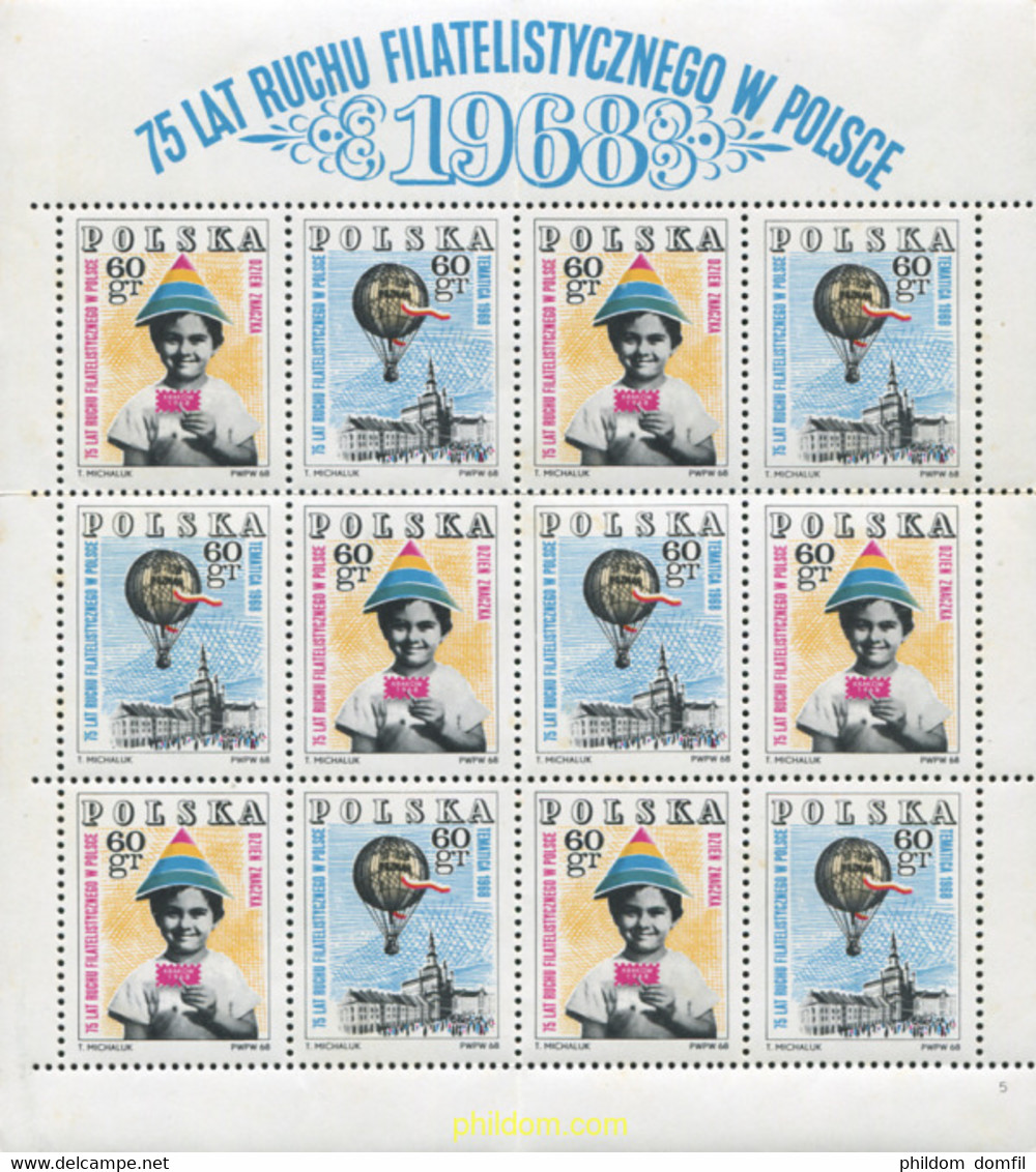 367694 MNH POLONIA 1968 75 ANIVERSARIO DE LA FILATELIA - Sin Clasificación