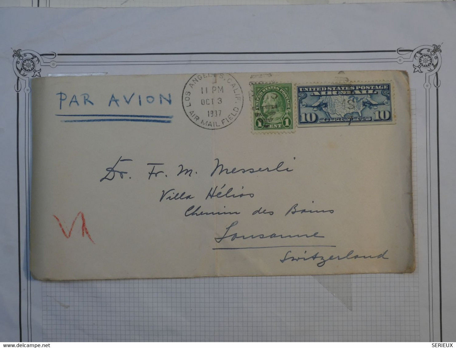 AK18 ETATS UNIS   BELLE LETTRE ENTIER 1915   LOS ANGELES A   LAUSANNE  ++ AFF. INTERESSANT ++ - Lettres & Documents