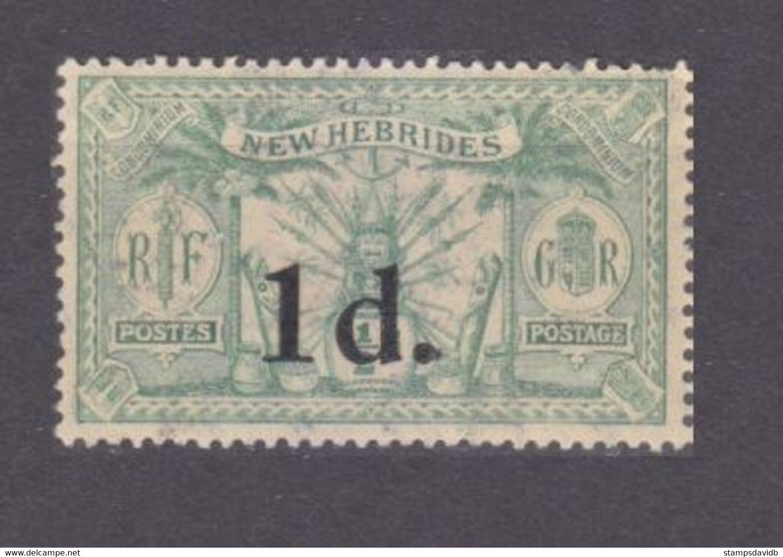 1924 New Hebrides 58 MLH Overprint - #27 5,50 € - Unused Stamps