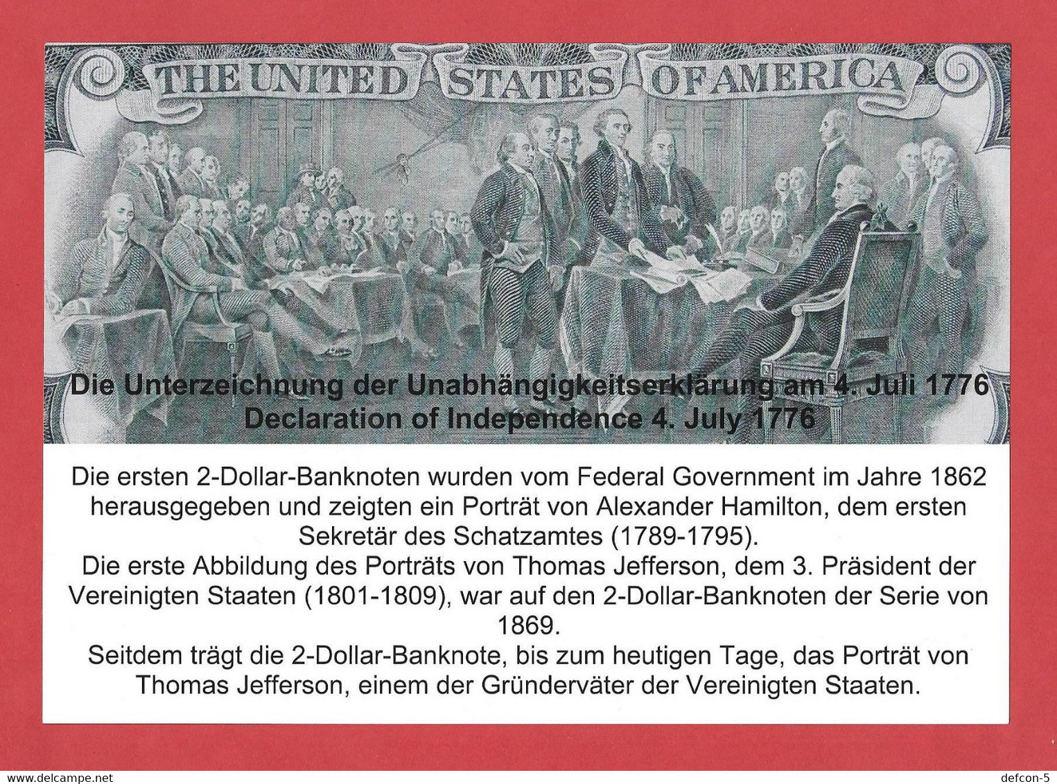 Rarität ! 1X 2 US-Dollar Auf Informations-Blatt [2003] > I 29810763 A < {$002-002BL} - Divisa Nacional