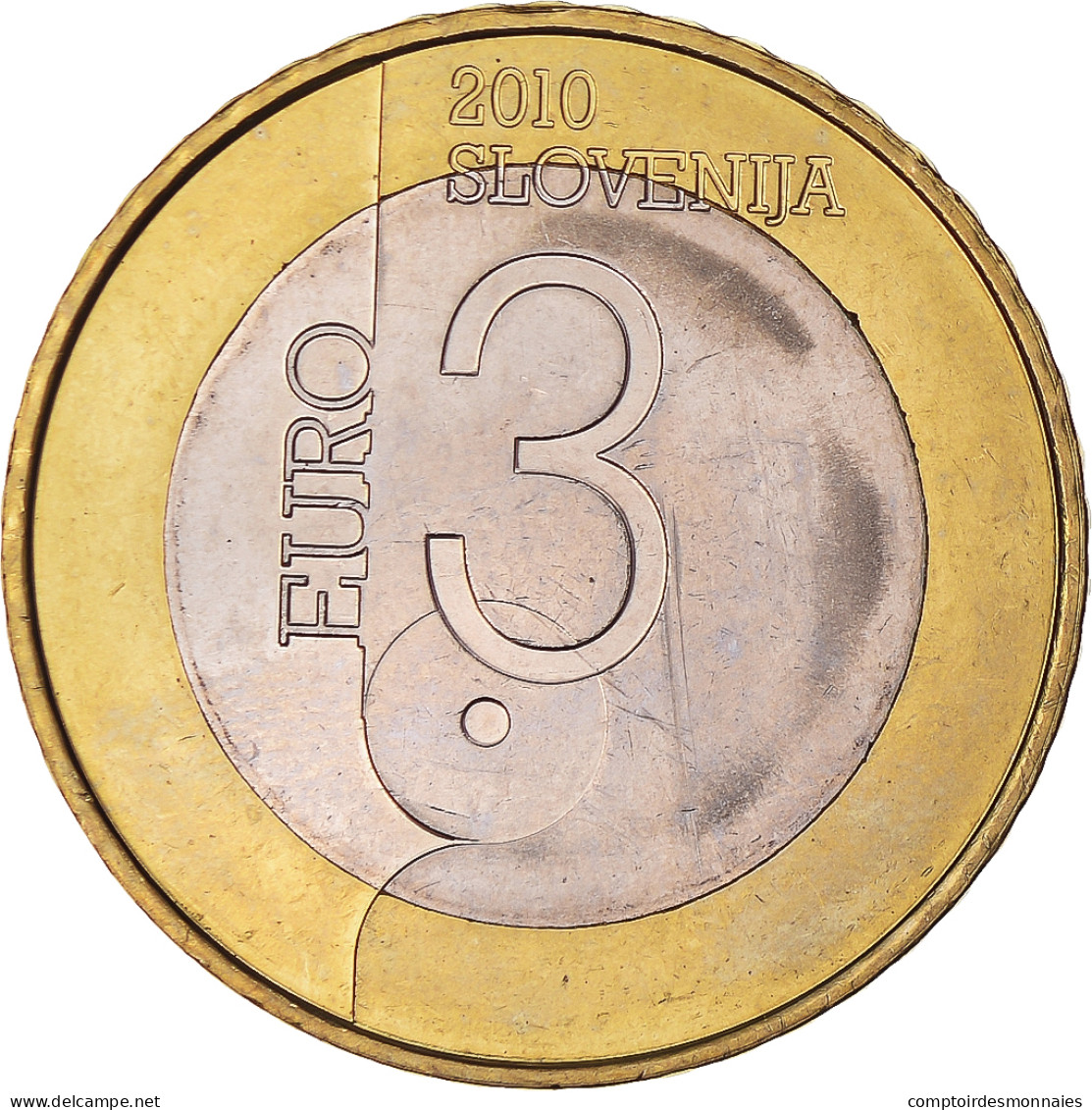 Slovénie, 3 Euro, 2010, SUP, Bimétallique, KM:95 - Slowenien