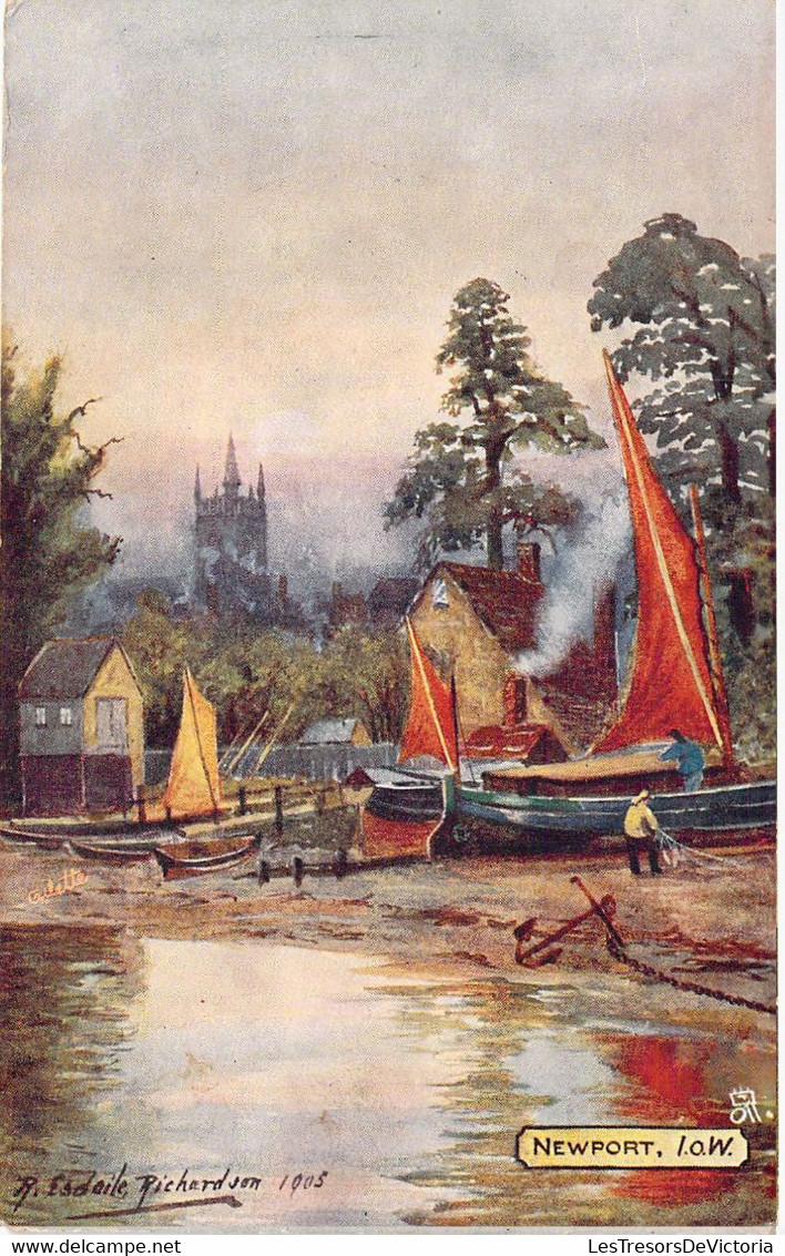 Transport - Illustration Signée - R.ESDAILE RICHARDSON 1905 - Newport I.o.w - Carte Postale Ancienne - Sailing Vessels