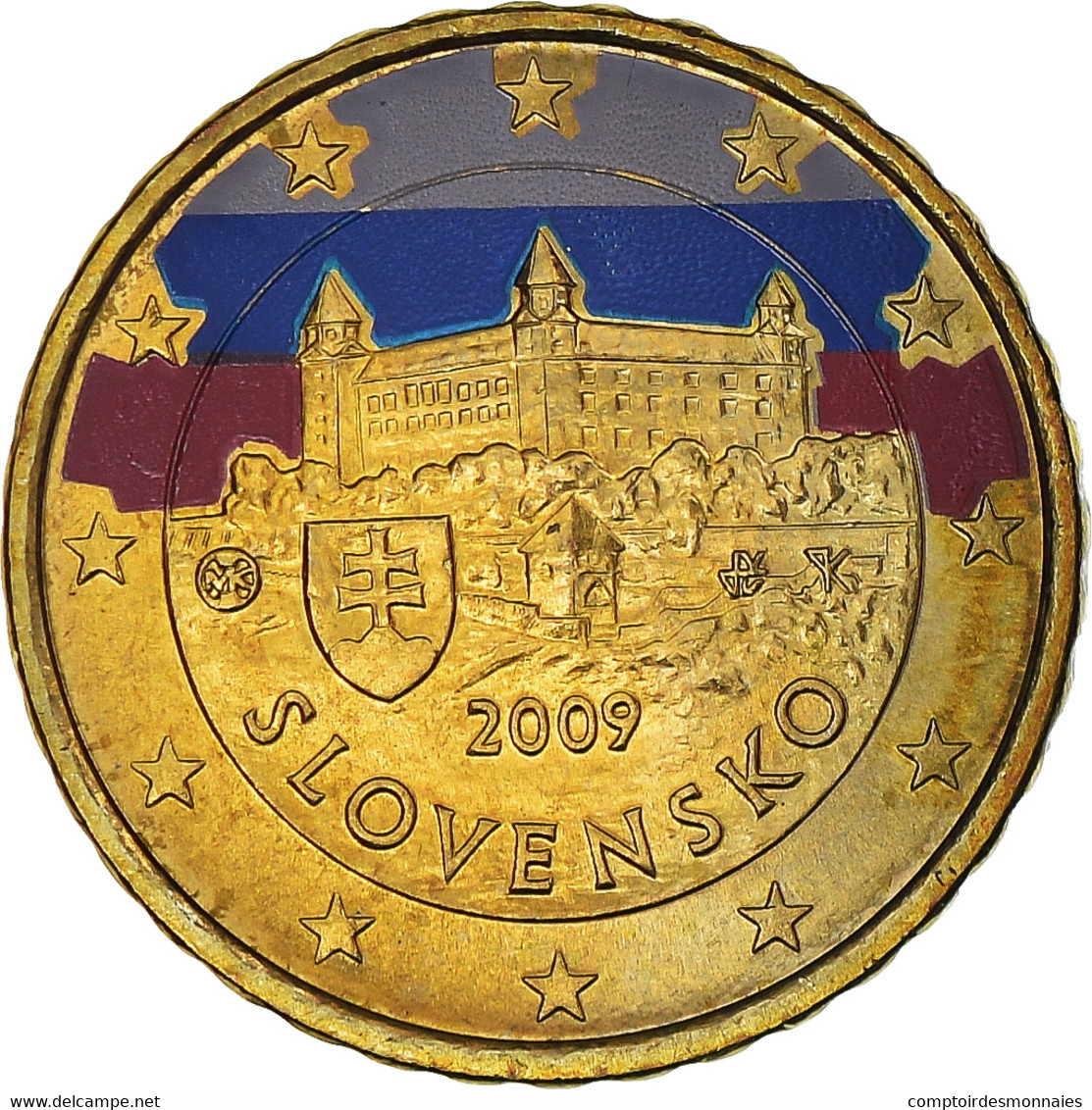 Slovaquie, 10 Euro Cent, 2009, Kremnica, Colorisé, SPL, Laiton, KM:98 - Slovaquie