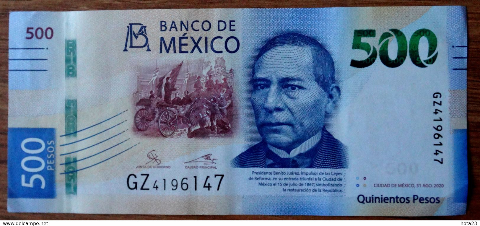 (!)  Mexico, 500 Pesos, 2021 XF PREFIX - GZ - SEA   ANIMAL DOLPHIN - Mexico