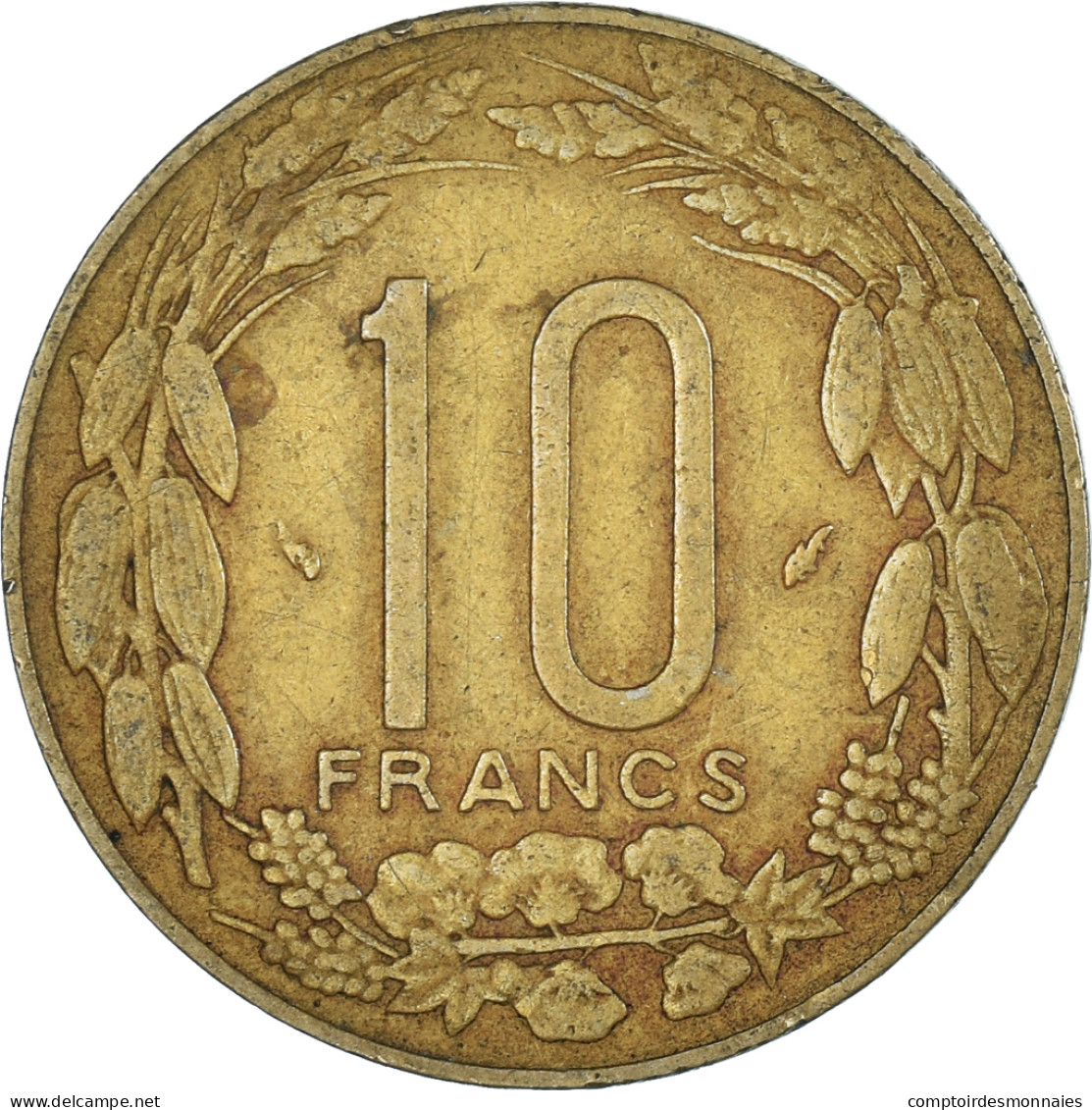 Monnaie, États De L'Afrique Centrale, 10 Francs, 1976 - Centraal-Afrikaanse Republiek