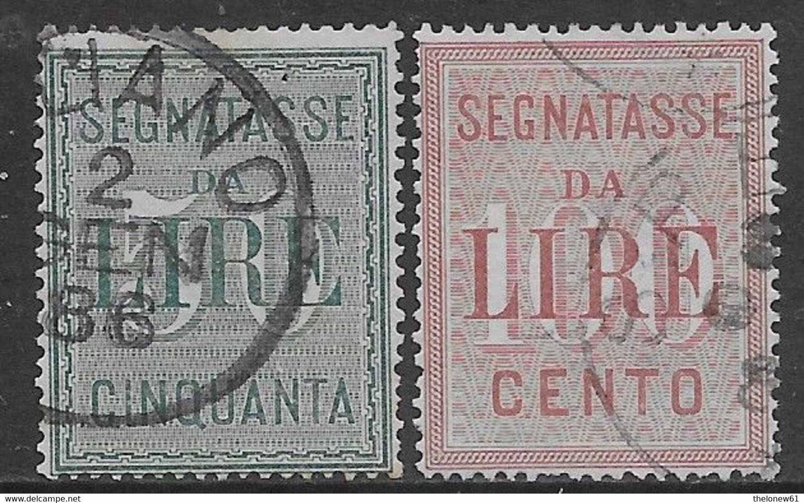 Italia Italy 1884 Regno Segnatasse Sa N.S15-S16 Completa US - Portomarken