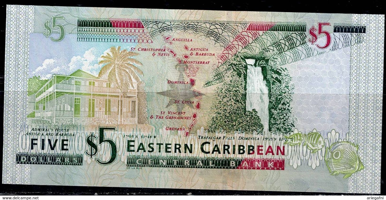 EAST CARRIBEANS 2003 BANKNOTES ELISABETH II FIVE DOLARS UNC !! - Caraïbes Orientales