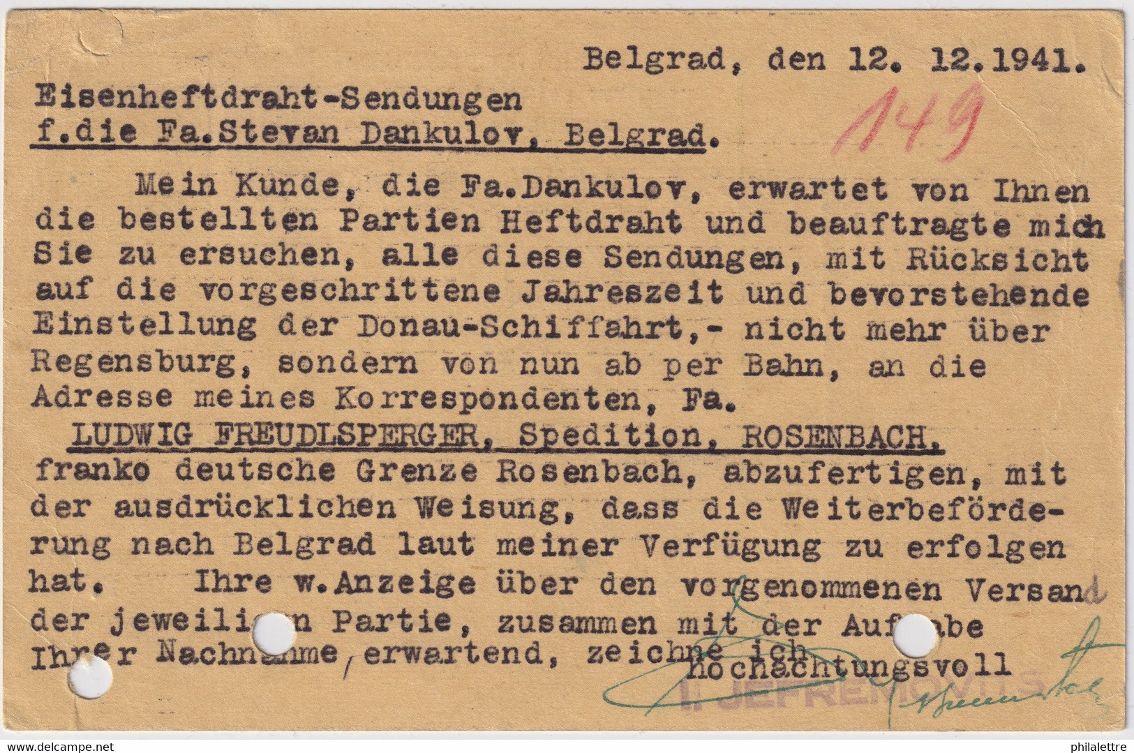 SERBIE / SERBIA - 1941 1d Postal Card Uprated Matching 1d Censored Belgrade To Germany - Serbia