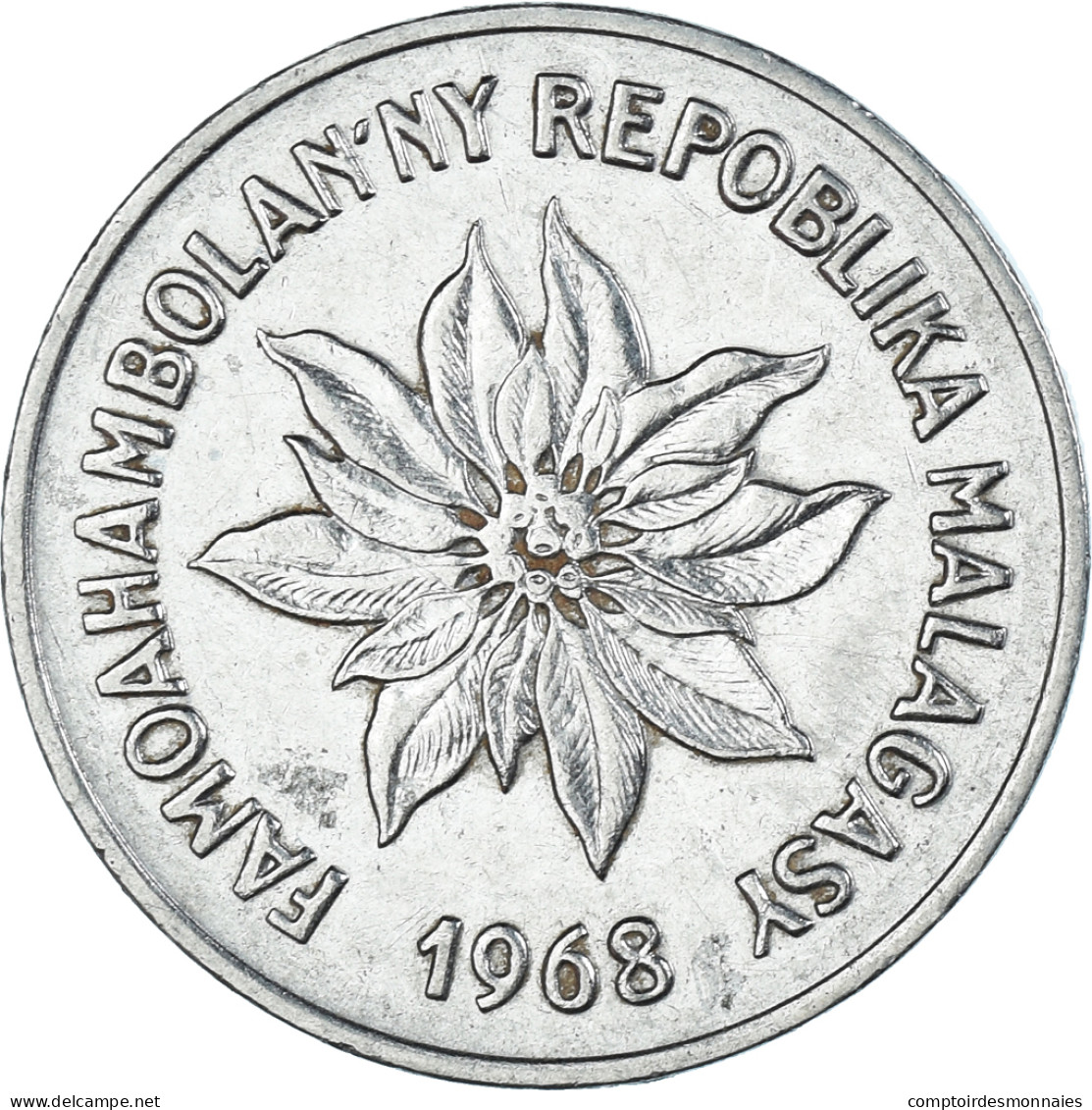 Monnaie, Madagascar, 5 Francs, Ariary, 1968 - Madagaskar