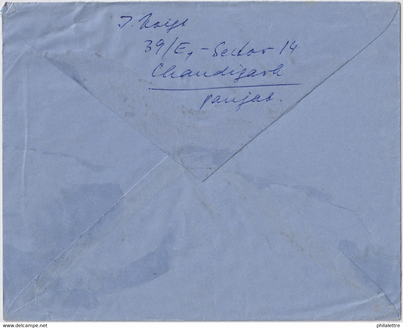 INDE / INDIA - 1962 - Air Mail Postal Envelope From CHANDIGARH To Kiel, Germany - Aerogrammi