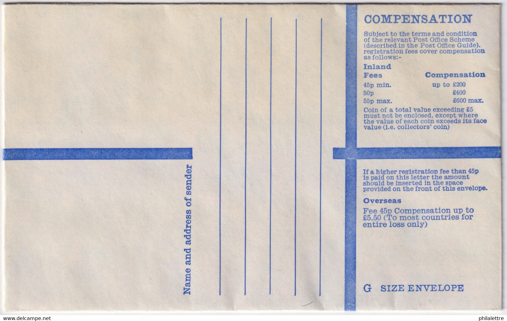 ISLE OF MAN - 1977 52p+15p Registered Postal Envelope - Size G - Mi.EU5A - Mint - Man (Ile De)