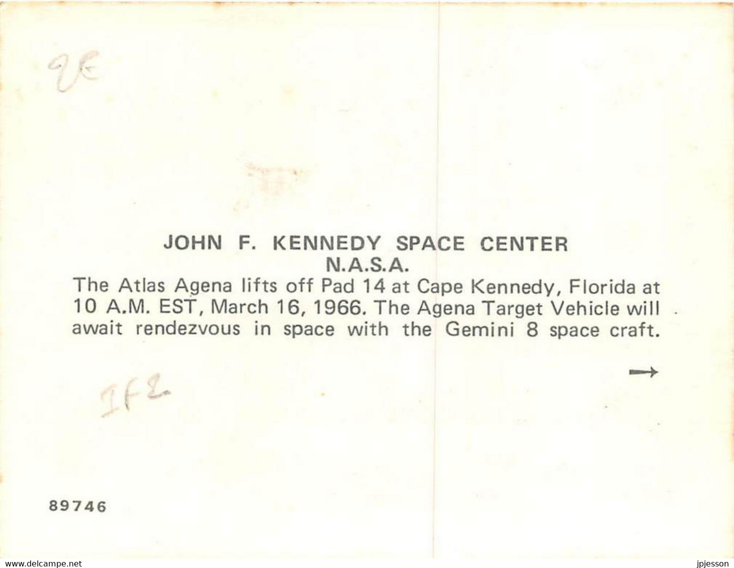 IMAGE - FICHE ILLUSTREE - AERONAUTIQUE - JOHN F. KENNEDY SPACE CENTER N.A.S.A. - ATLAS AGENA - Vliegtuigen