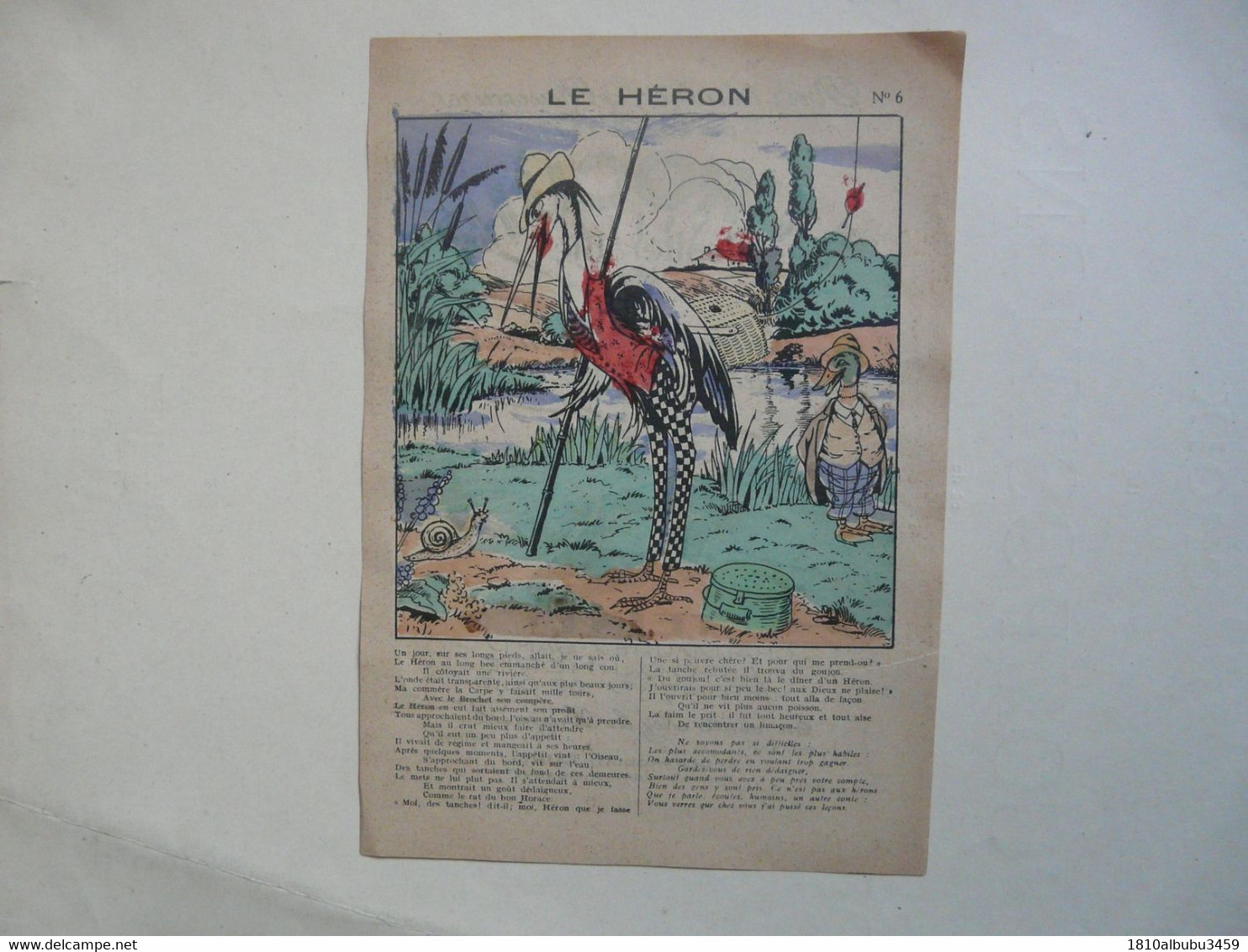 IMAGE FABLE DE LA FONTAINE PUBLICITE - LE HERON - LUROCUIR - Sammlungen
