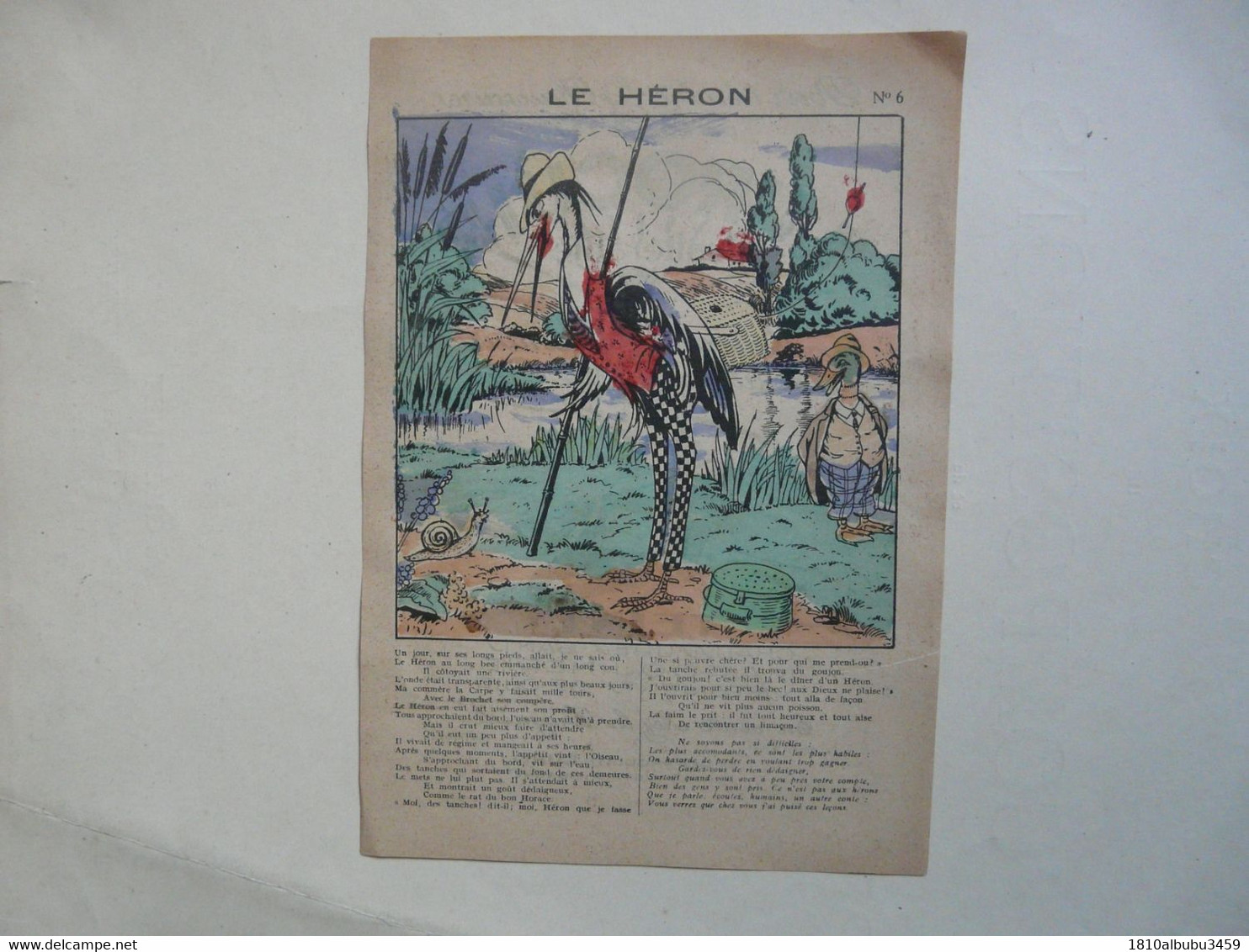 IMAGE FABLE DE LA FONTAINE PUBLICITE - LE HERON - LUROCUIR - Collections