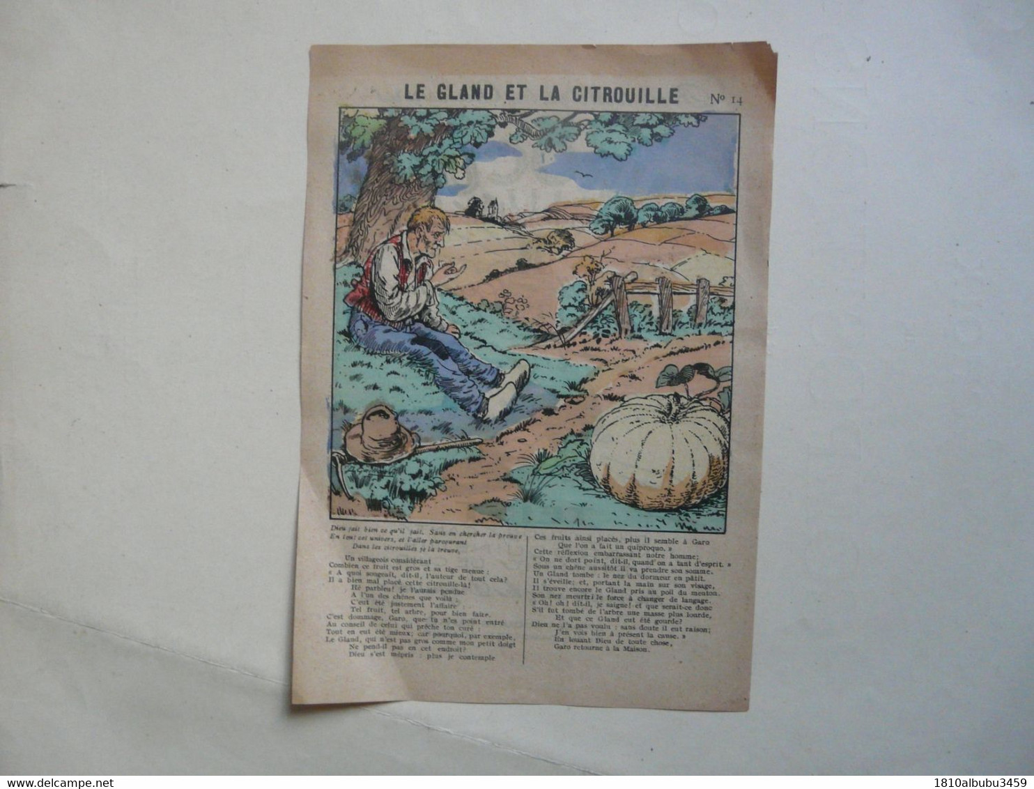 IMAGE FABLE DE LA FONTAINE PUBLICITE - LE GLAND ET LA CITROUILLE - LUROCUIR - Sammlungen