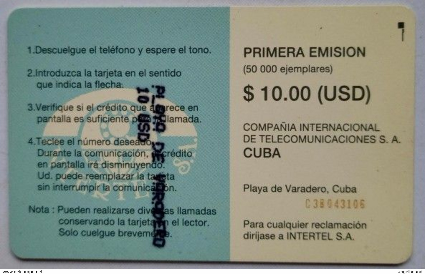 Cuba $10.00 " Playa De Veradero , Cuba ( Primera Emision ) - Cuba