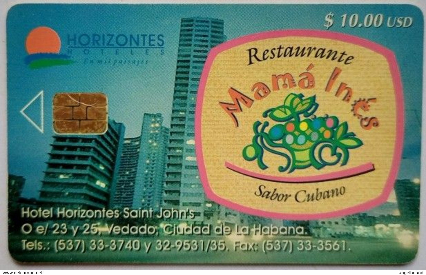 Cuba US$10.00 "  Hotel Horizontes Saunt John's - Restaurante Mama Ines " - Cuba