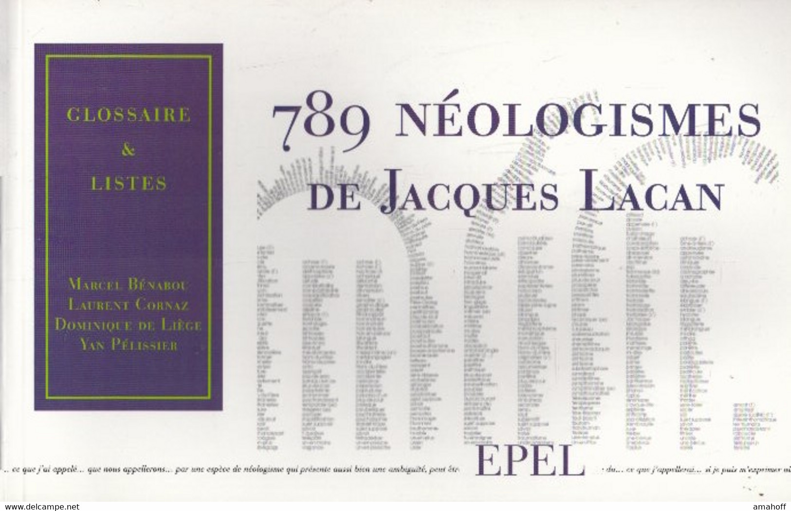 789 NEOLOGISMES DE JACQUES LACAN - Psicología