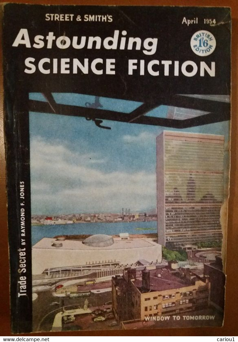 C1 ASTOUNDING Science Fiction UK BRE 04 1954 SF Pulp ANDRE Blish SHECKLEY Jones Port Inclus France - Sciencefiction