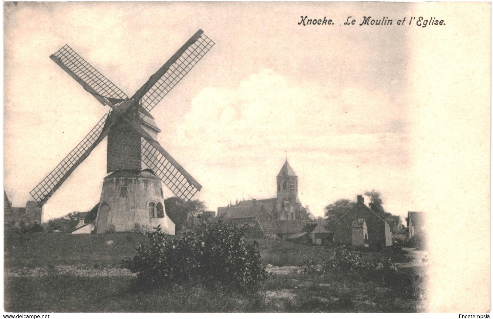 CPA  Carte Postale  Belgique Knocke   Moulin Et L'église Début 1900  VM64014ok - Knokke
