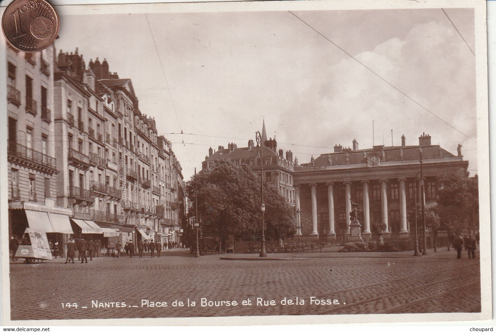 44 - Très Belle Carte Postale De  NANTES  Place De La Bourse Et Rue De La  Fosse - Nantes