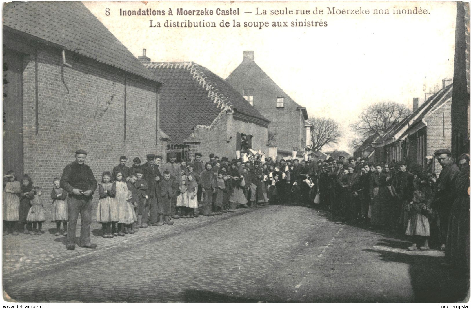 CPA  Carte Postale  Belgique Moerzeke Inondation  Distribution De La Soupe 1906 VM64018ok - Hamme