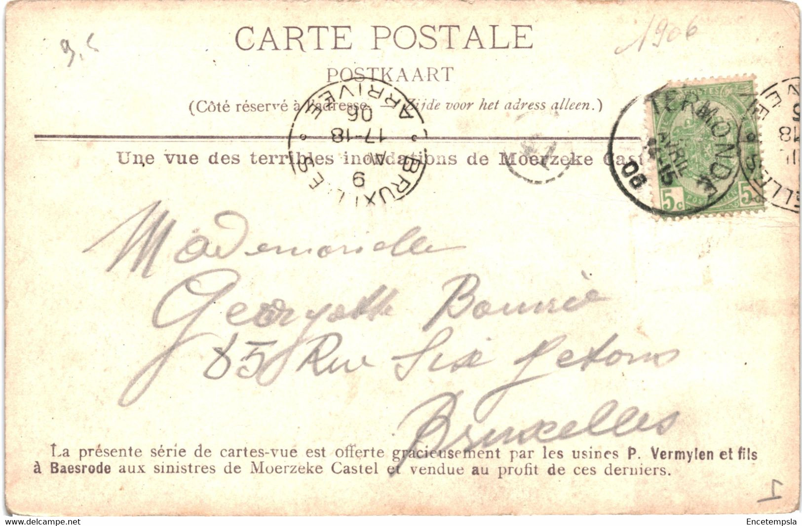 CPA  Carte Postale  Belgique Moerzeke Inondation  Distribution De La Soupe 1906 VM64018ok - Hamme