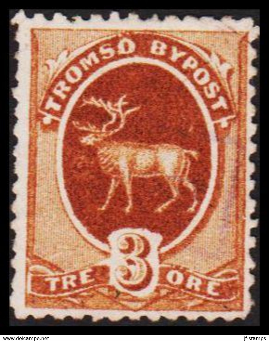 1888. NORGE. THROMSØ BYPOST TRE ØRE. No Gum.  - JF529848 - Emisiones Locales