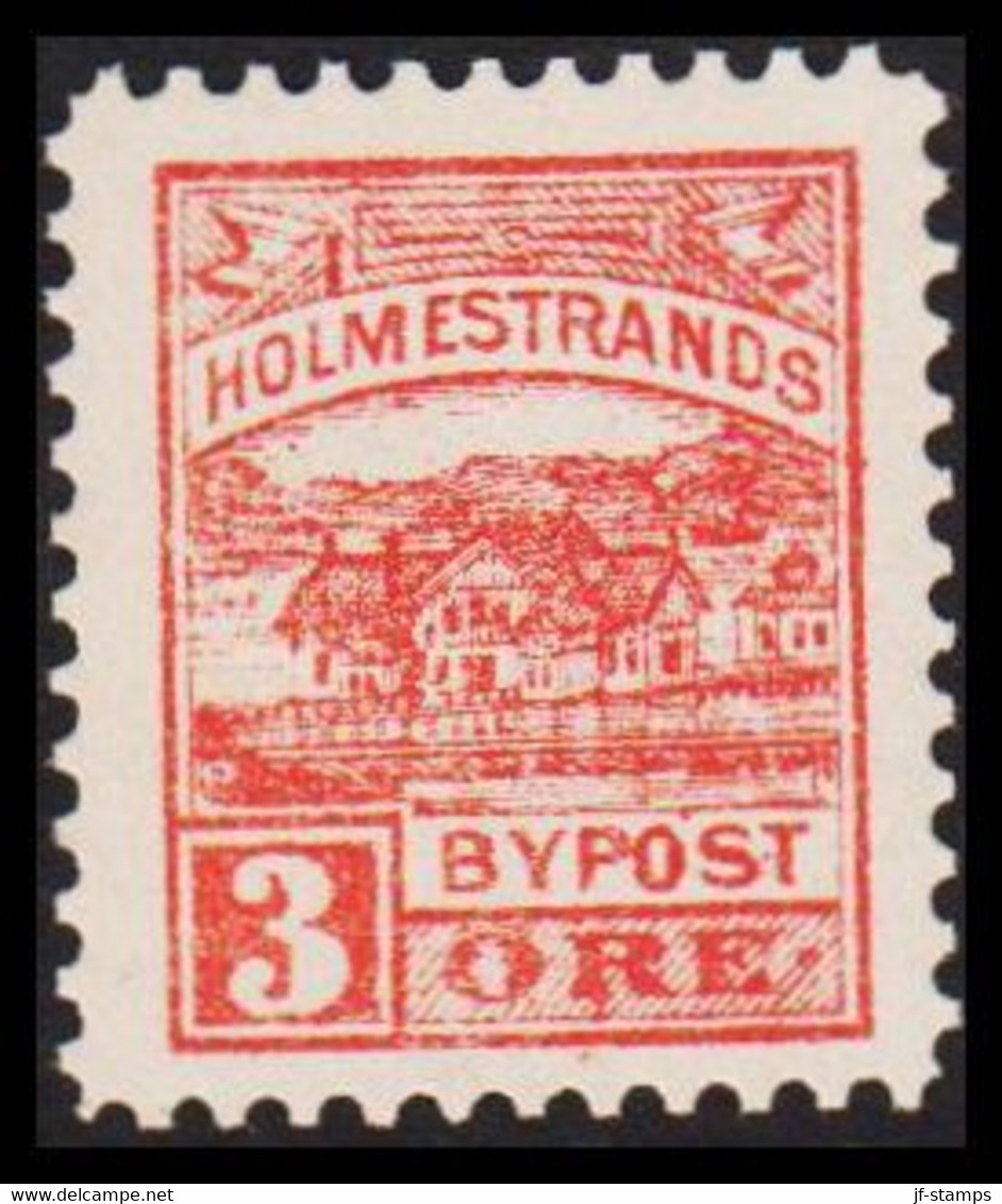 1888. NORGE. HOLMESTRANDS BYPOST 3 ÖRE. Hinged.  - JF529853 - Emisiones Locales